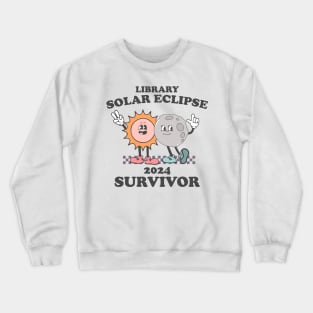 Funny Librarian Solar Eclipse 2024 Shirt,  Trendy Public Library Program Bookish Crewneck Sweatshirt